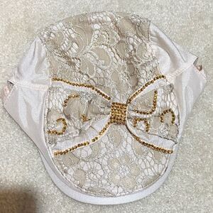 Y2K 2000s Bedazzled Charming Charlie Cap with Bow